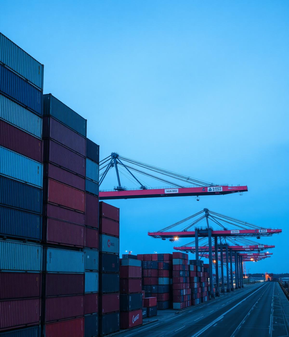Container terminal with gantry cranes